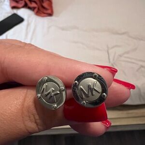 Michael Kors Silver Logo Earrings